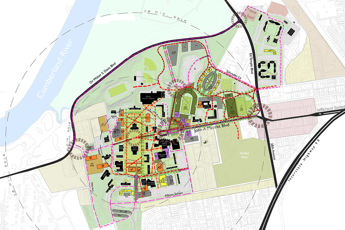 Tennessee State University’s two campus Master Plan supports a 50-percent growth rate.